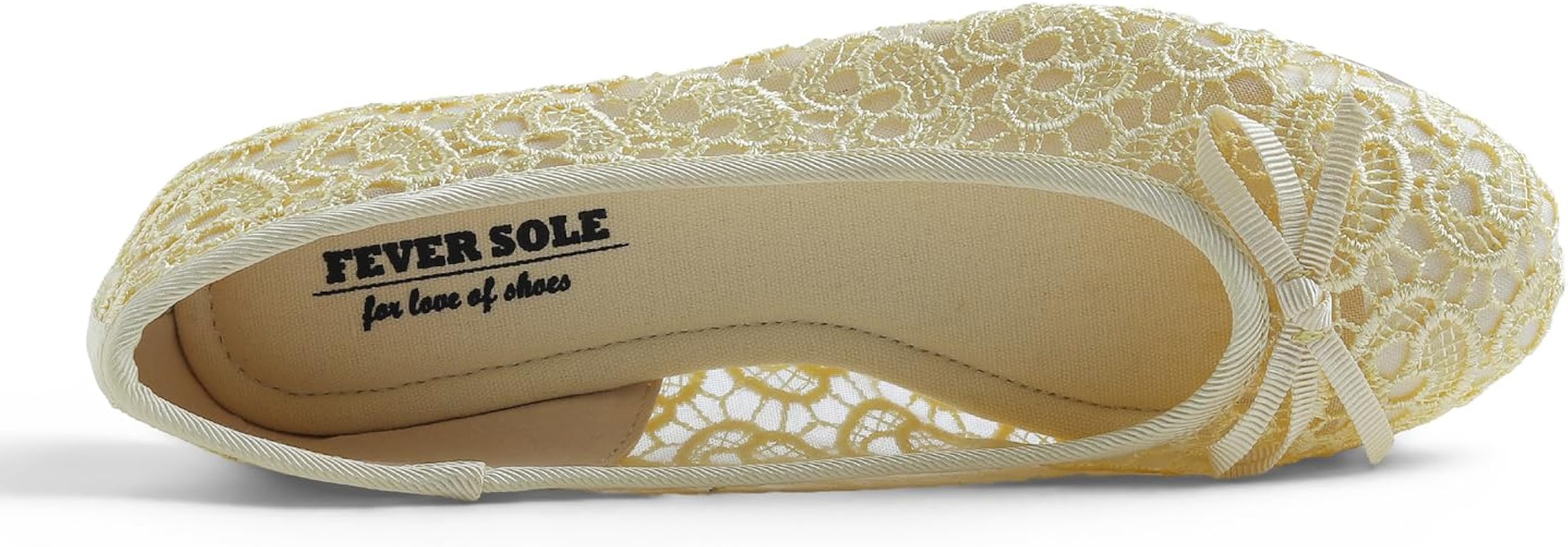 Amazon.com | FEVERSOLE Round Toe Lace Ballet Crochet Flats Women's